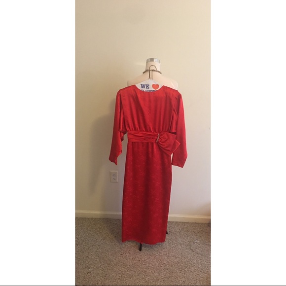 Vintage Red Silk Gown ( Hand Made) - Picture 2 of 3